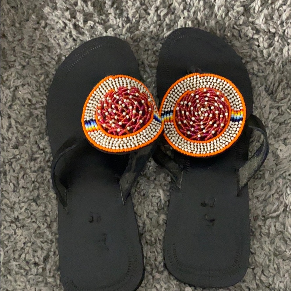 Hand beaded sandals